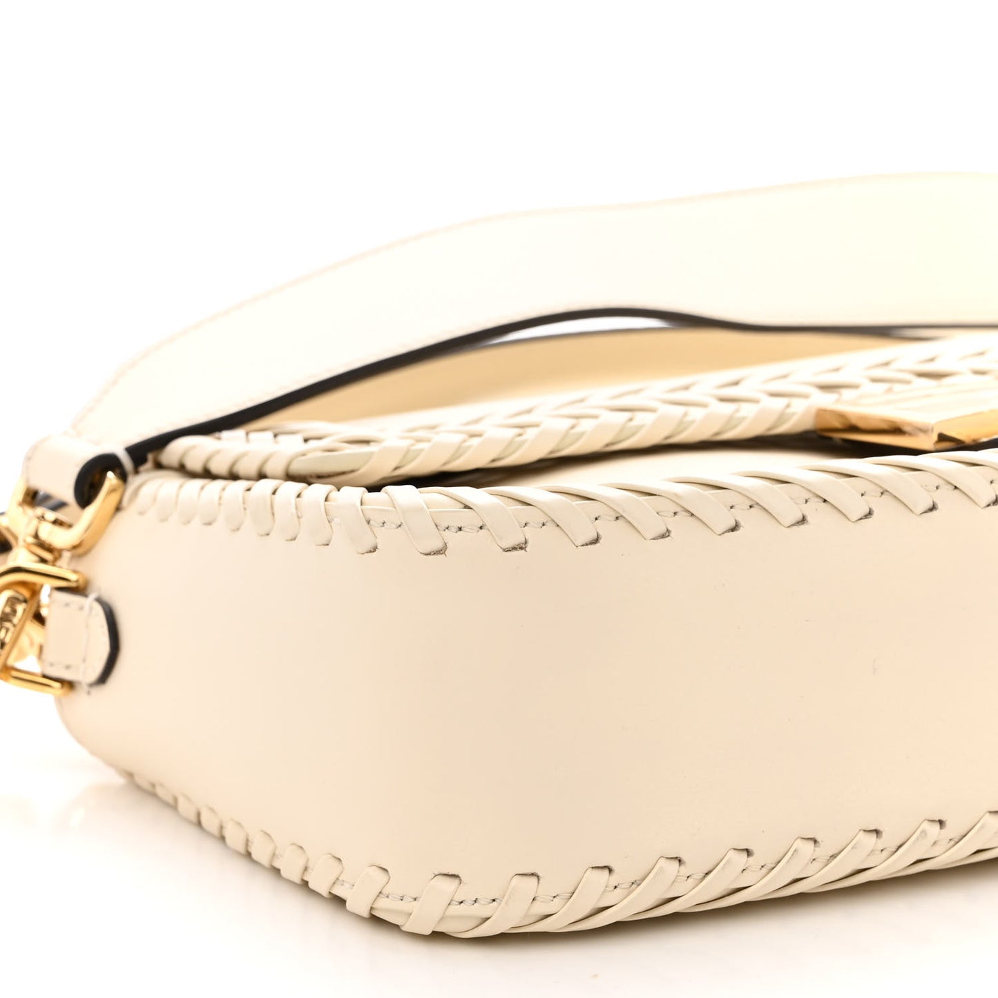 Vitello King Ceylon Woven Baguette White Ice