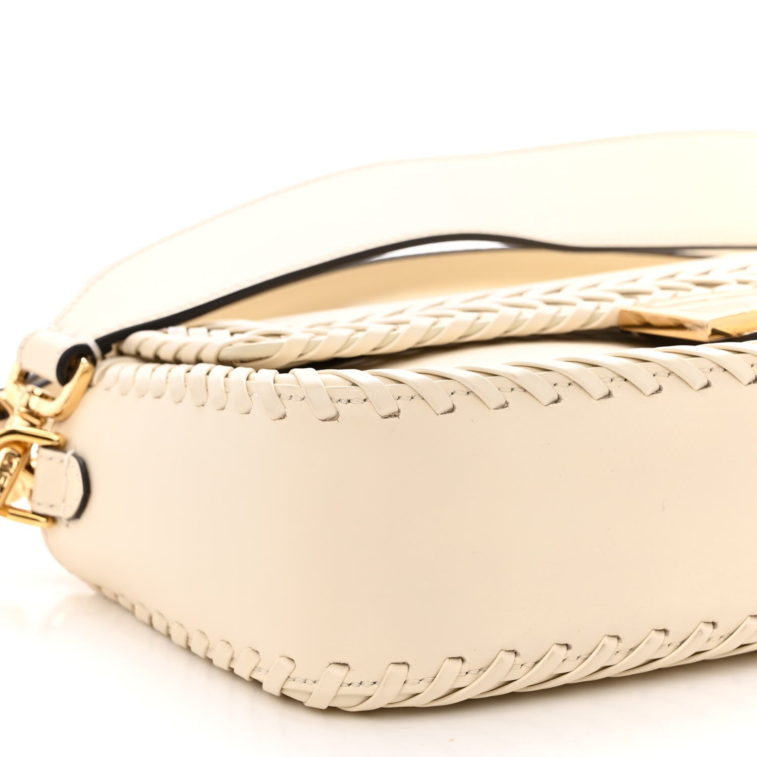 Fendi Vitello King Ceylon Woven Baguette White Ice 8 of 9