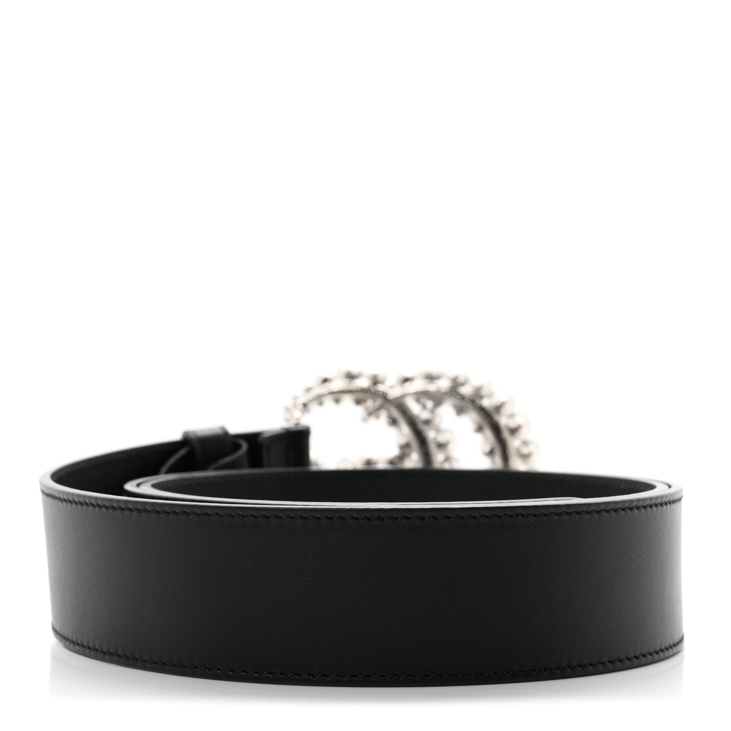 Gucci Calfskin Crystal Double G 40mm Belt 105 42 Black 2 of 6