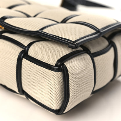 Bottega Veneta Canvas Intrecciato Padded Cassette Crossbody Bag Natural Black 9 of 9