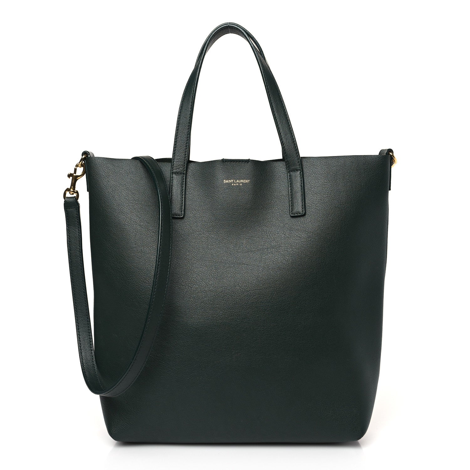 Saint Laurent Calfskin Toy Shopping Tote Forest Green 1 of 9