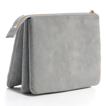 Celine Suede Solo Trio Cosmetic Pouch Sky Blue 3 of 9