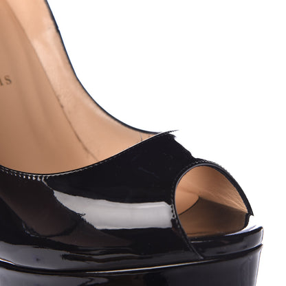Christian Louboutin Patent Lady Peep 150 Pumps 39 Black 10 of 11