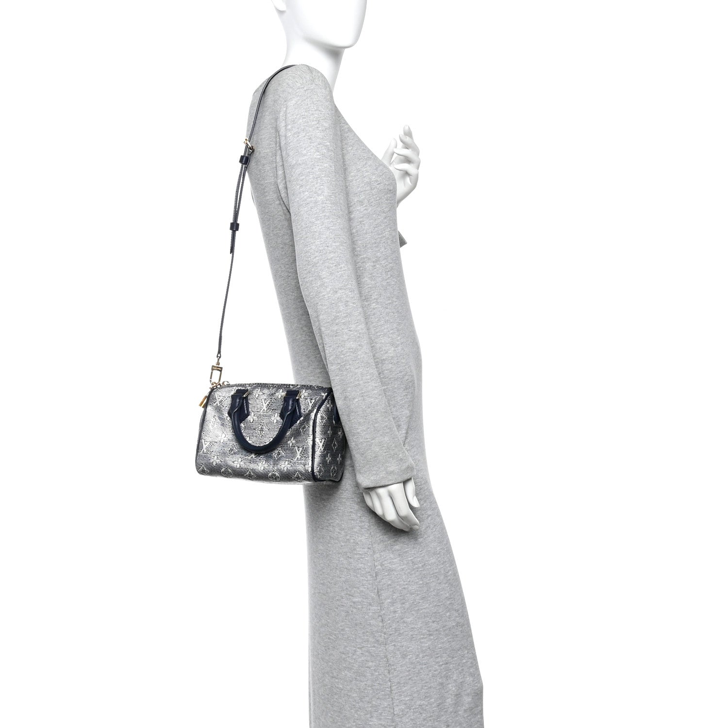 Louis Vuitton Monoglam Speedy Bandouliere 20 Blue 2 of 10