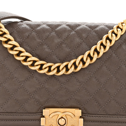 Chanel Caviar Quilted Medium Boy Flap Khaki 21 of 34