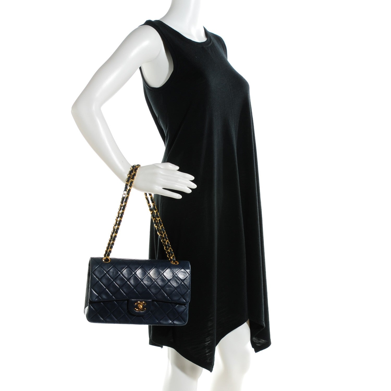 Chanel Lambskin Quilted Medium Double Flap Navy 2 of 8