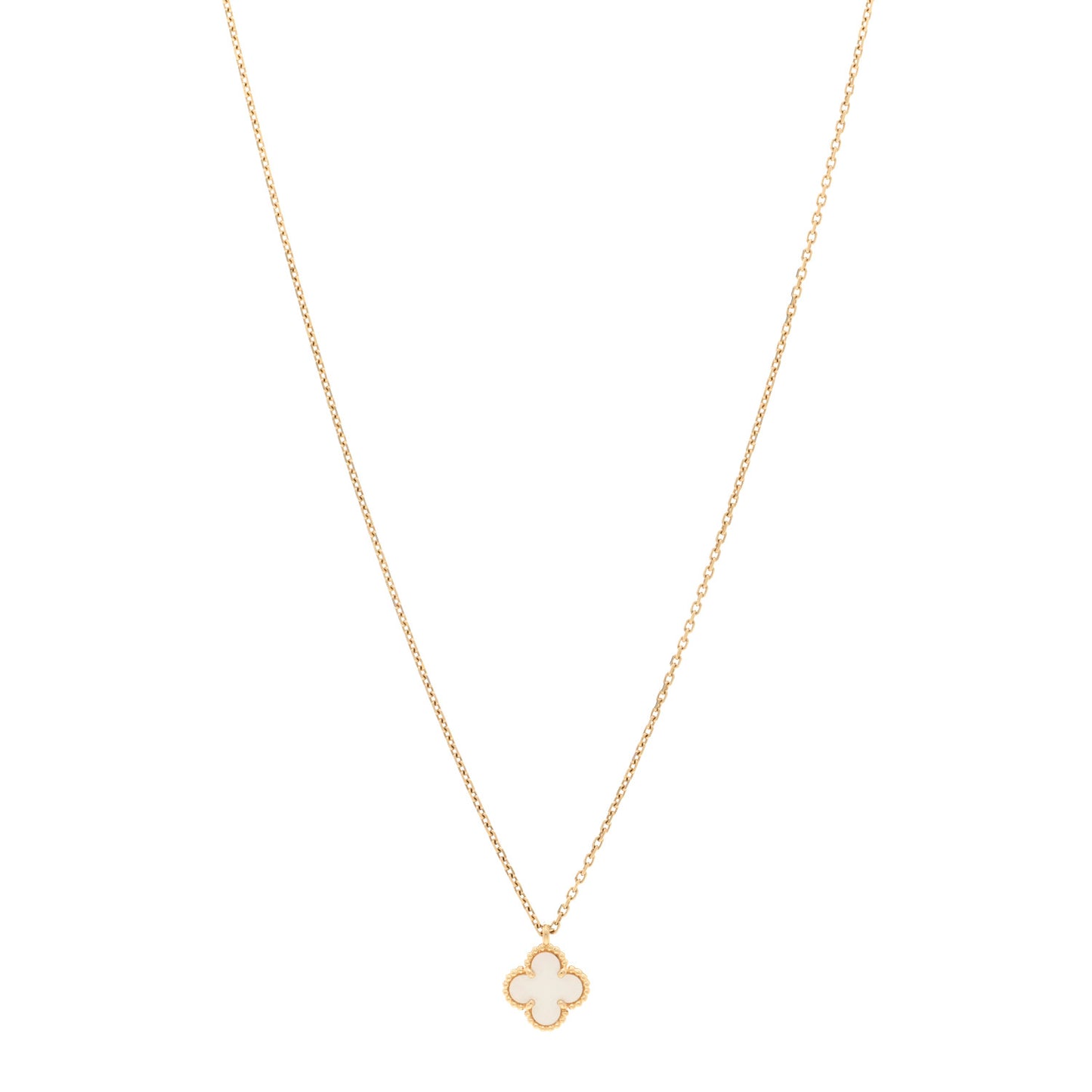 18K Yellow Gold Mother of Pearl Sweet Alhambra Pendant Necklace