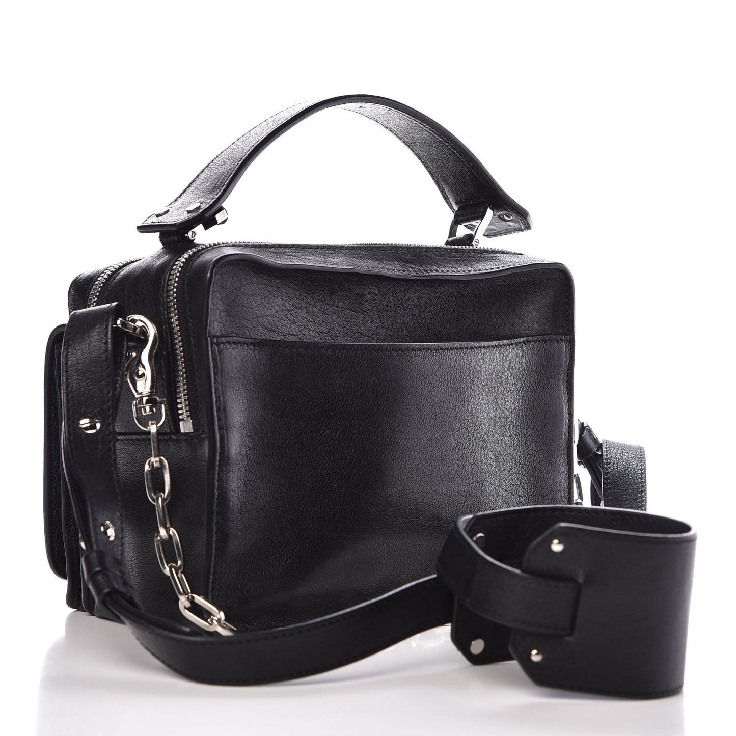 Goatskin Small Stardvst Satchel Black