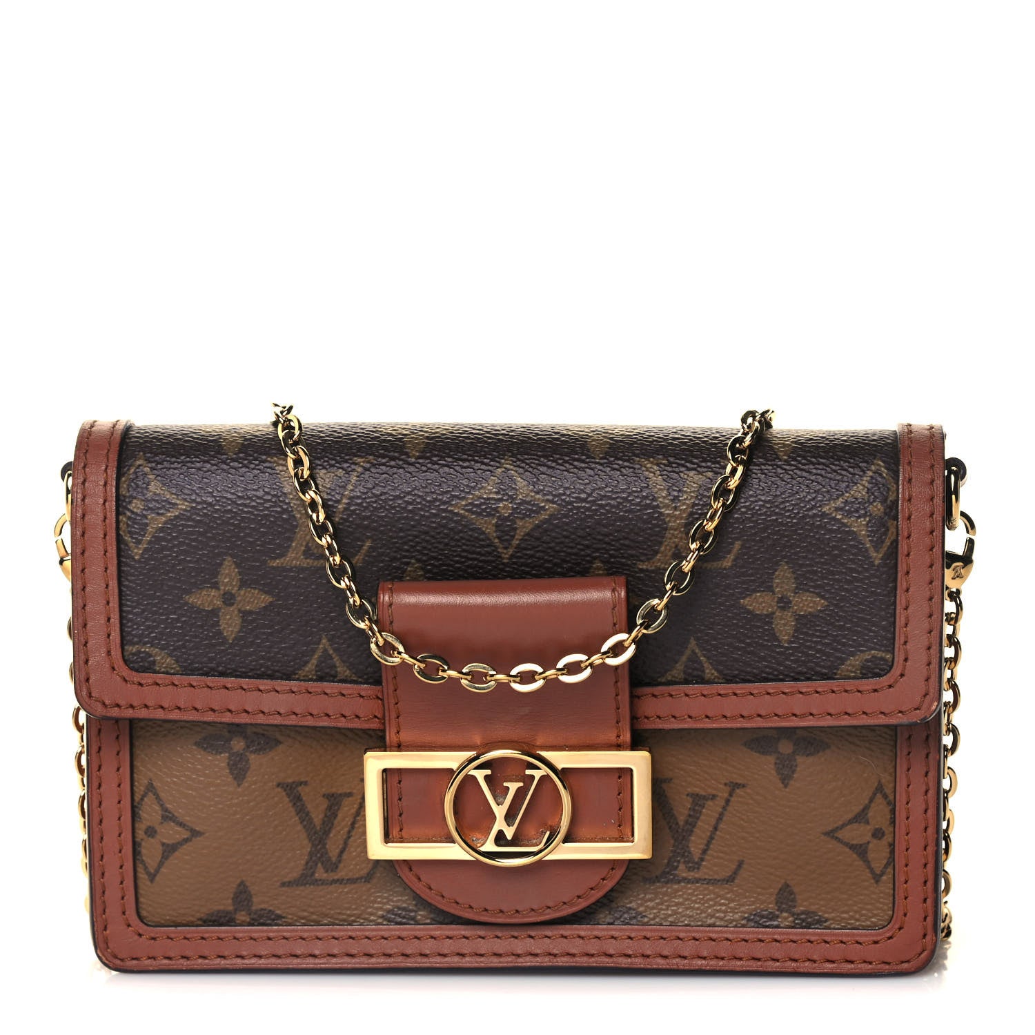 Louis Vuitton Reverse Monogram Dauphine Chain Wallet 1 of 12
