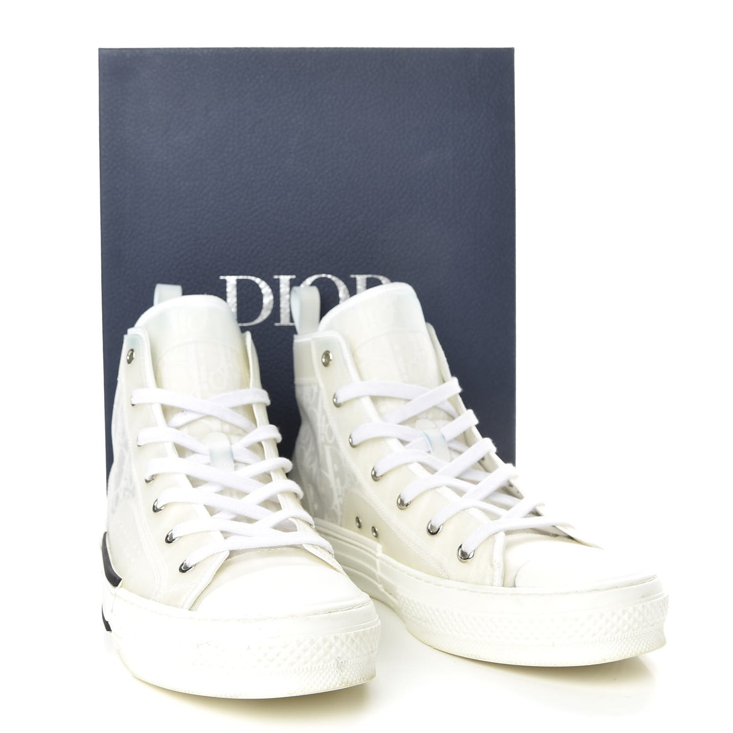 Technical Canvas Oblique Mens B23 High Top Sneakers 43 White