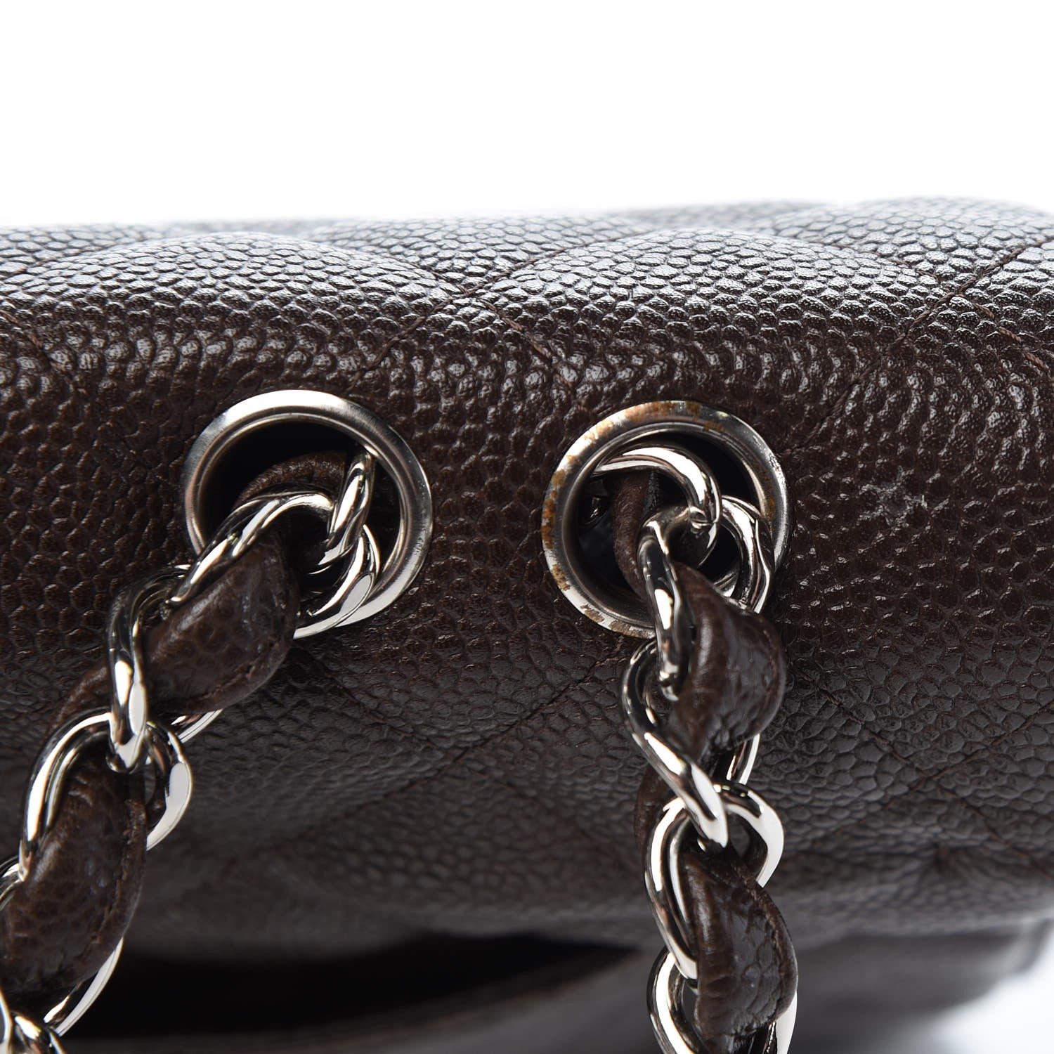 Chanel Caviar Quilted Jumbo Single Flap Dark Brown 9 of 13