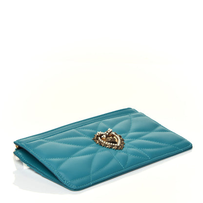 Dolce & Gabbana Nappa Matelasse Large Devotion Card Holder Acqua 4 of 6