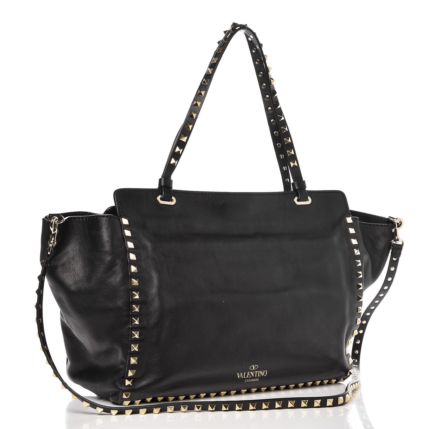Vitello Medium Rockstud Tote Black