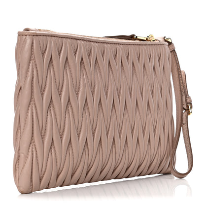 Miu Miu Nappa Matelasse Wristlet Cammeo 6 of 15