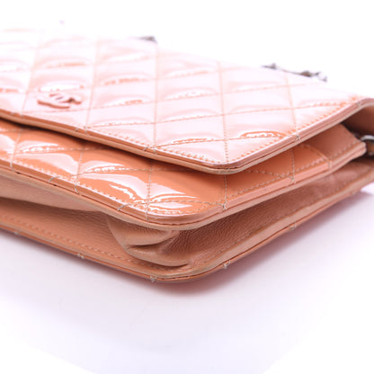 Chanel Patent Quilted Wallet On Chain WOC Orange 6 of 10