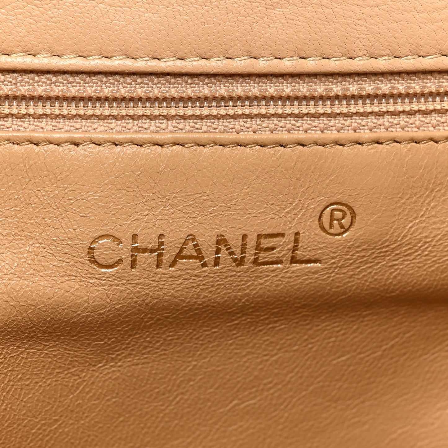 Lambskin Quilted Jumbo Single Flap Beige