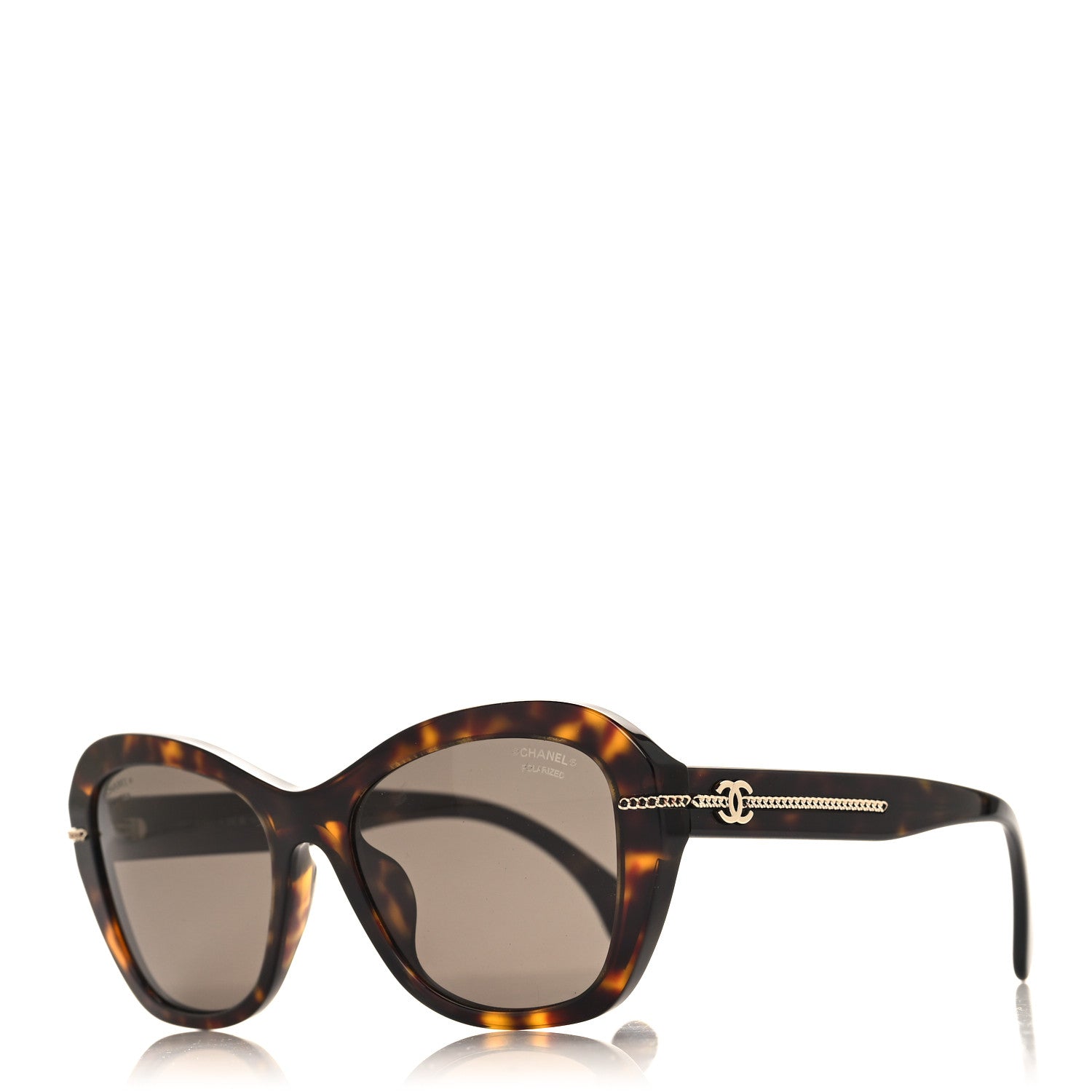 Chanel Acetate Polarized CC Butterfly Sunglasses 5510-A Dark Tortoise 1 of 6
