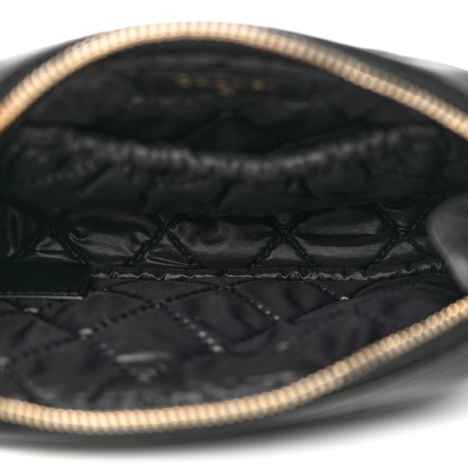 Chanel Lambskin Quilted Small Curvy Pouch Cosmetic Case Black 5 of 10