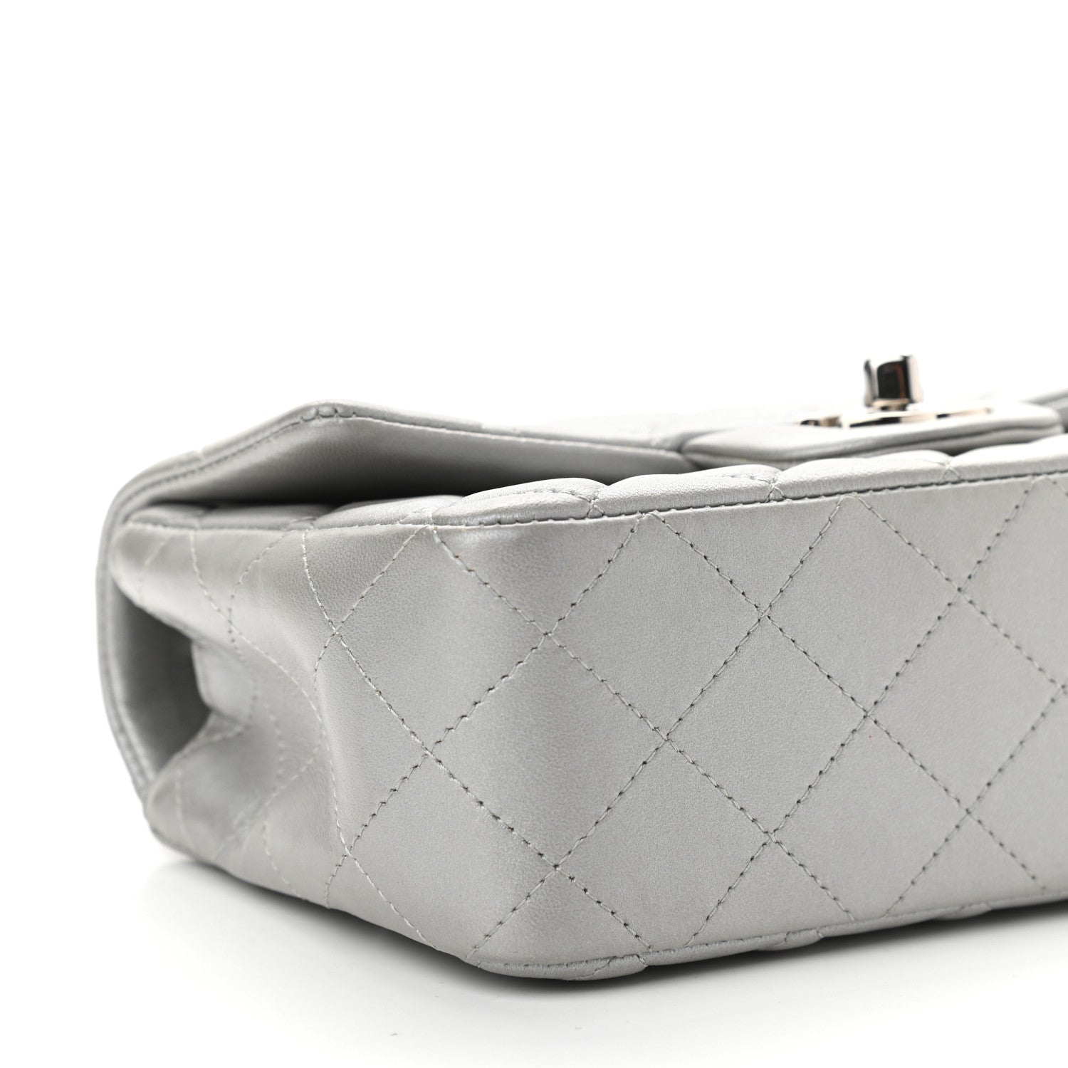 Chanel Metallic Lambskin Quilted Mini Rectangular Flap Silver 9 of 10