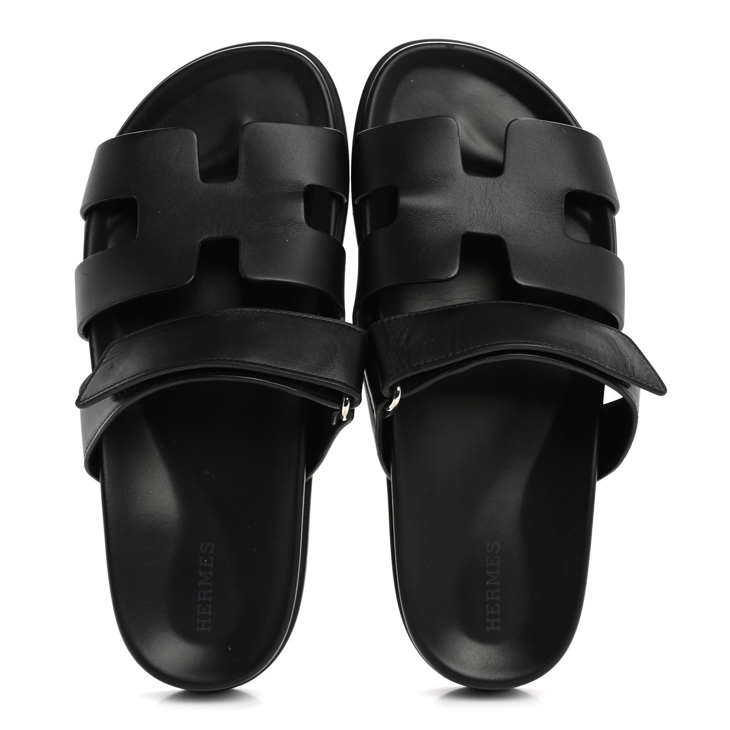Hermes Calfskin Womens Chypre Sandals 39 Black 2 of 11