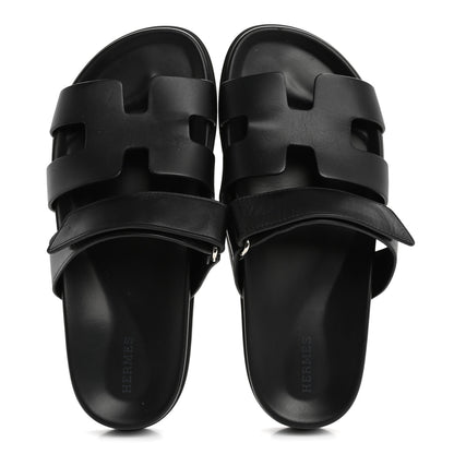 Hermes Calfskin Womens Chypre Sandals 39 Black 2 of 11