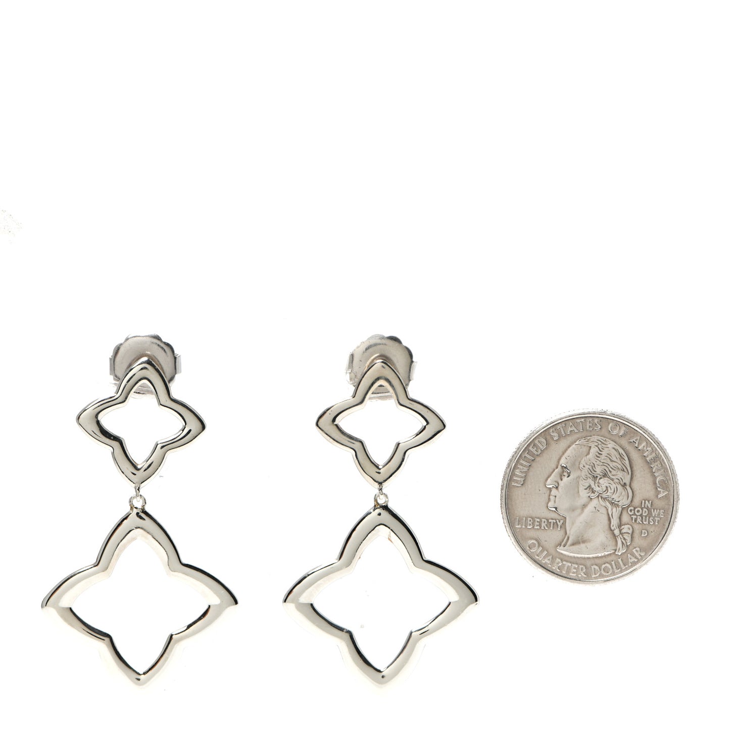 Sterling Silver Quatrefoil Drop Earrings