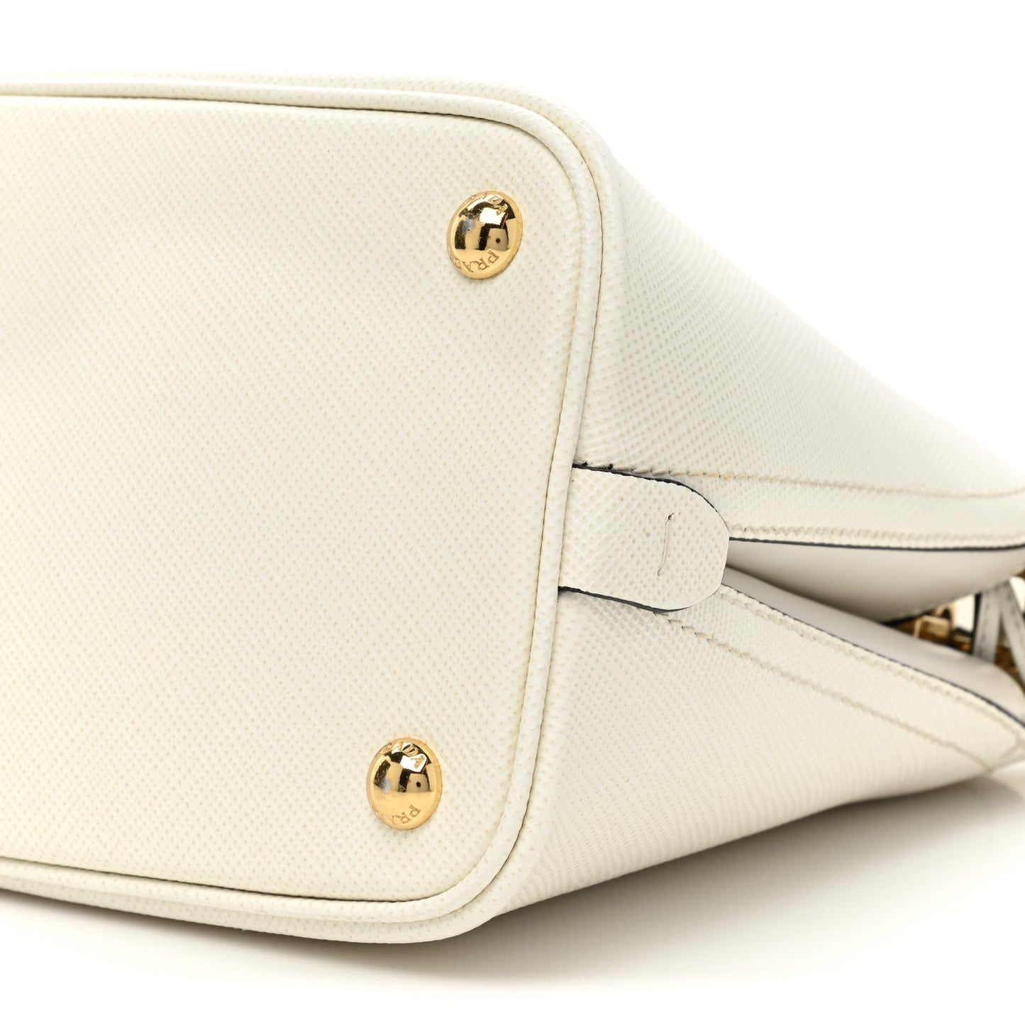 Saffiano Cuir Small Matinee Tote White Black