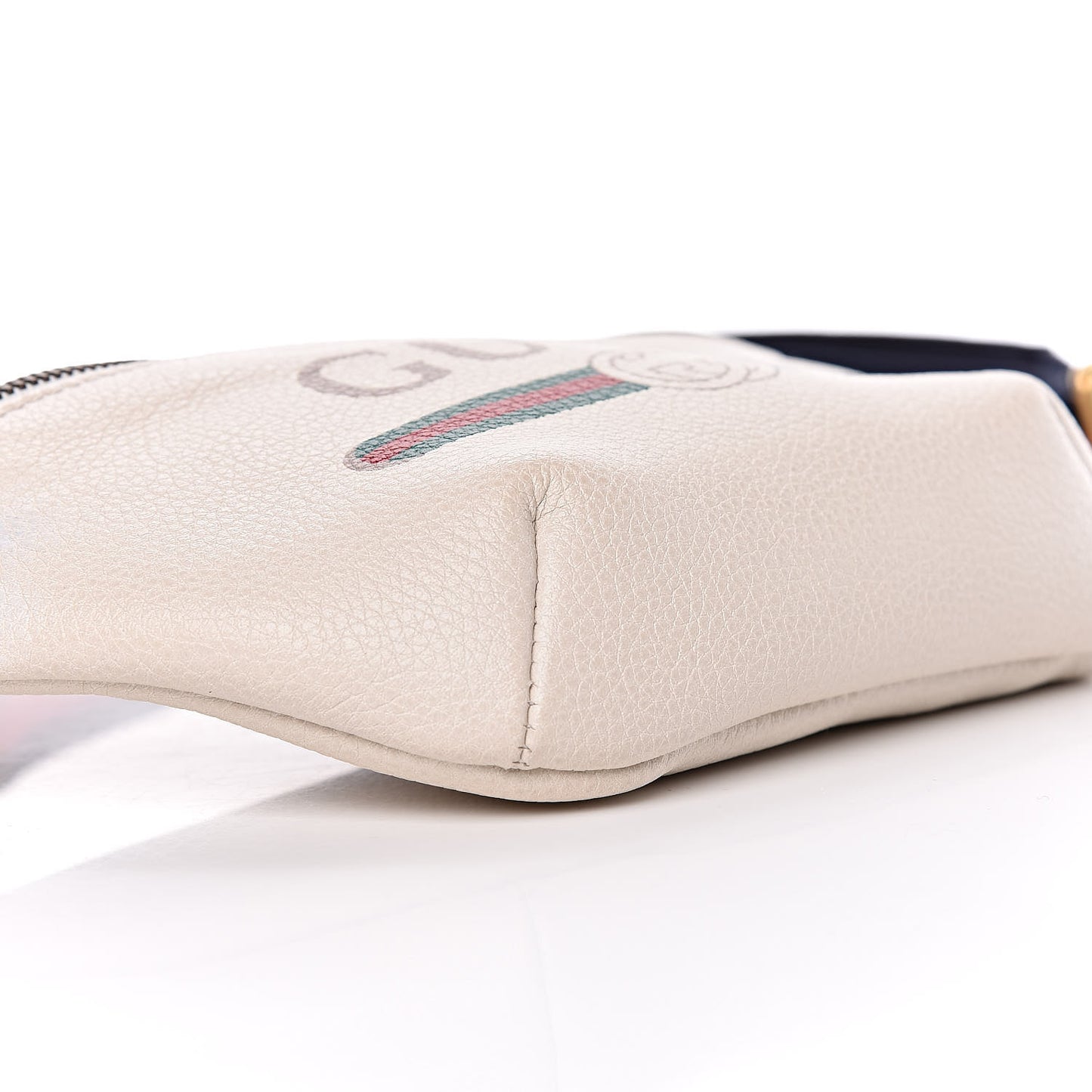 Grained Calfskin Small Logo Belt Bag White