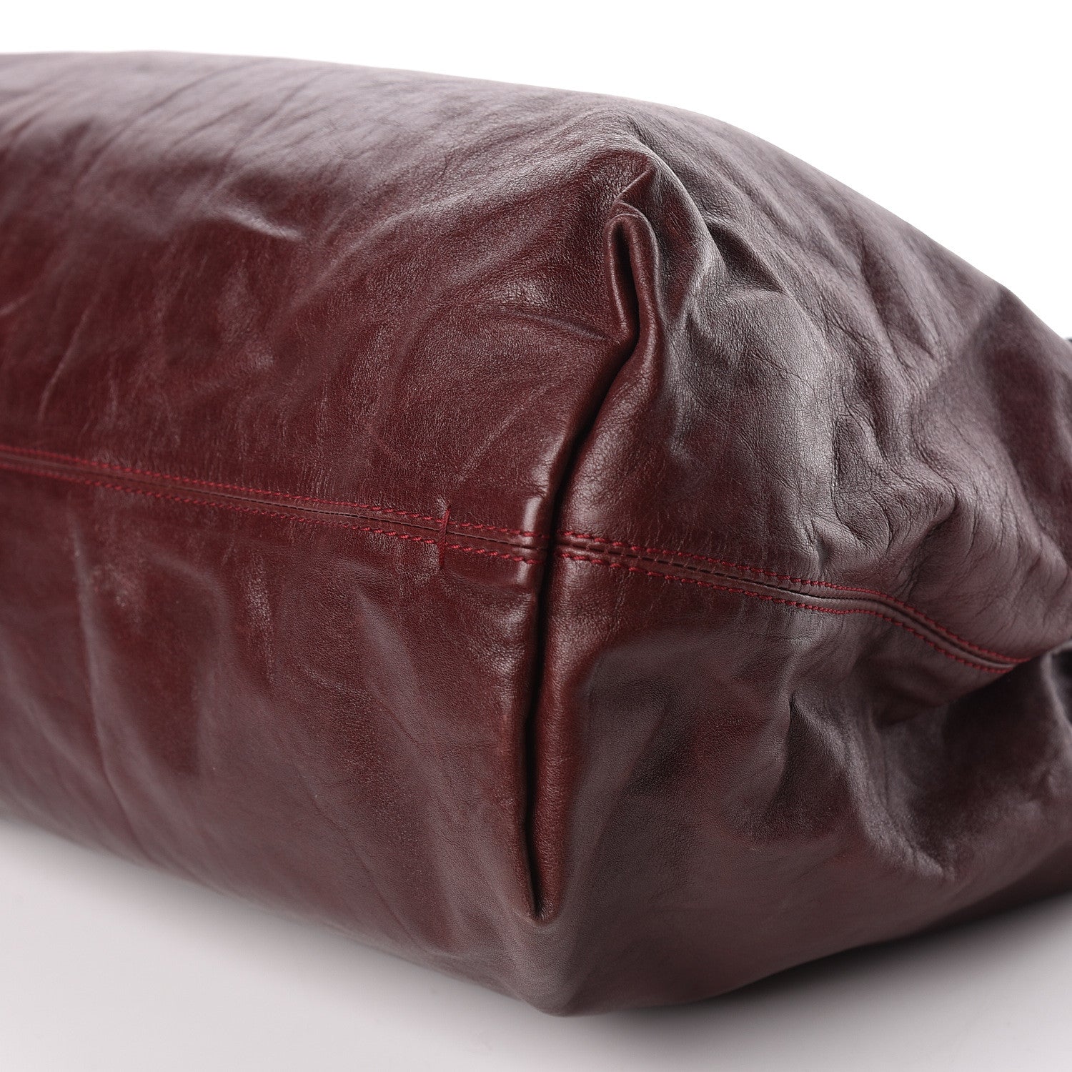 Lanvin Crinkled Lambskin Tote Black Burgundy 12 of 12