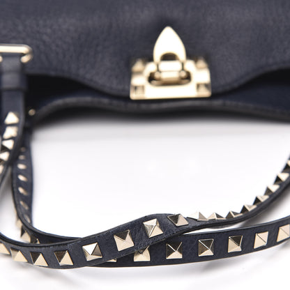 Valentino Garavani Pebbled Calfskin Medium Rockstud Tote Marine 9 of 9