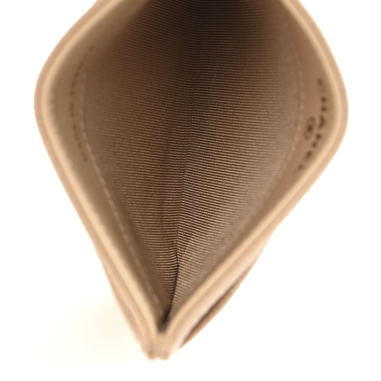 Caviar Quilted Card Holder Beige