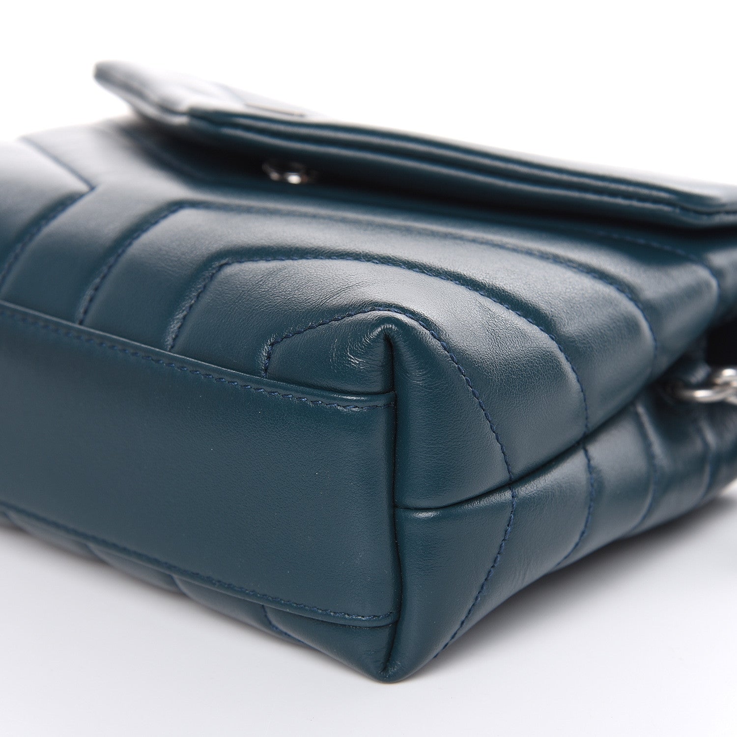 Saint Laurent Calfskin Y Quilted Monogram Toy Loulou Satchel Dark Turquoise 9 of 9
