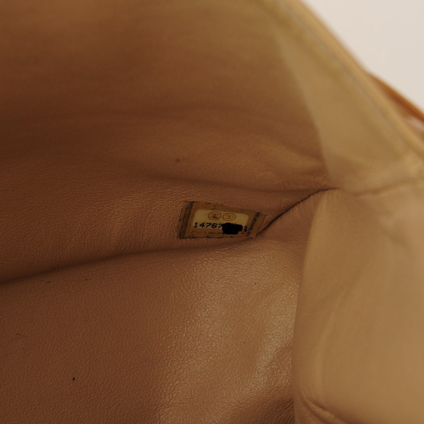Lambskin Quilted Jumbo Double Flap Beige