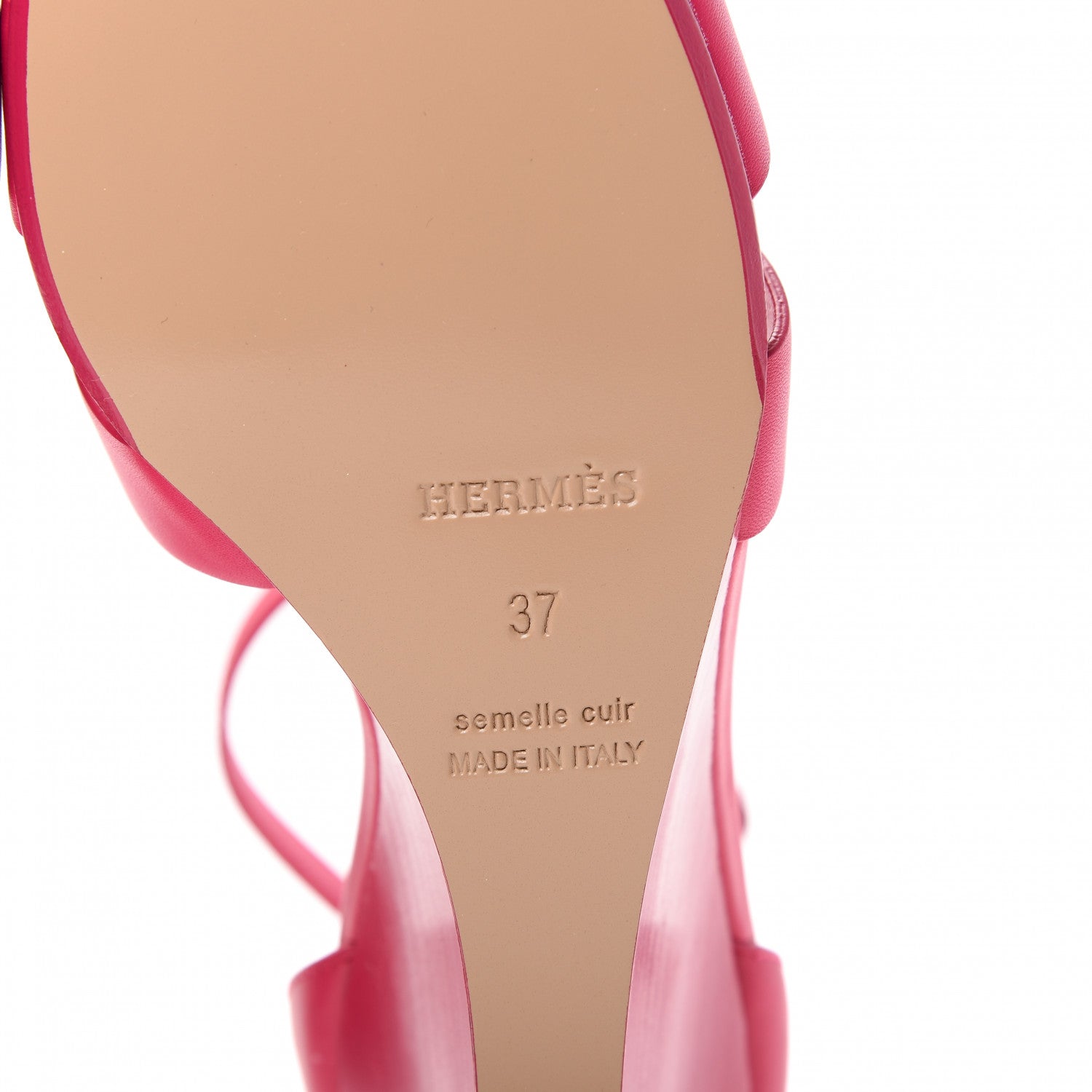 Hermes Calfskin Legend Wedge Sandals 37 Pink 9 of 11