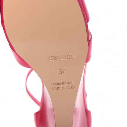 Hermes Calfskin Legend Wedge Sandals 37 Pink 9 of 11