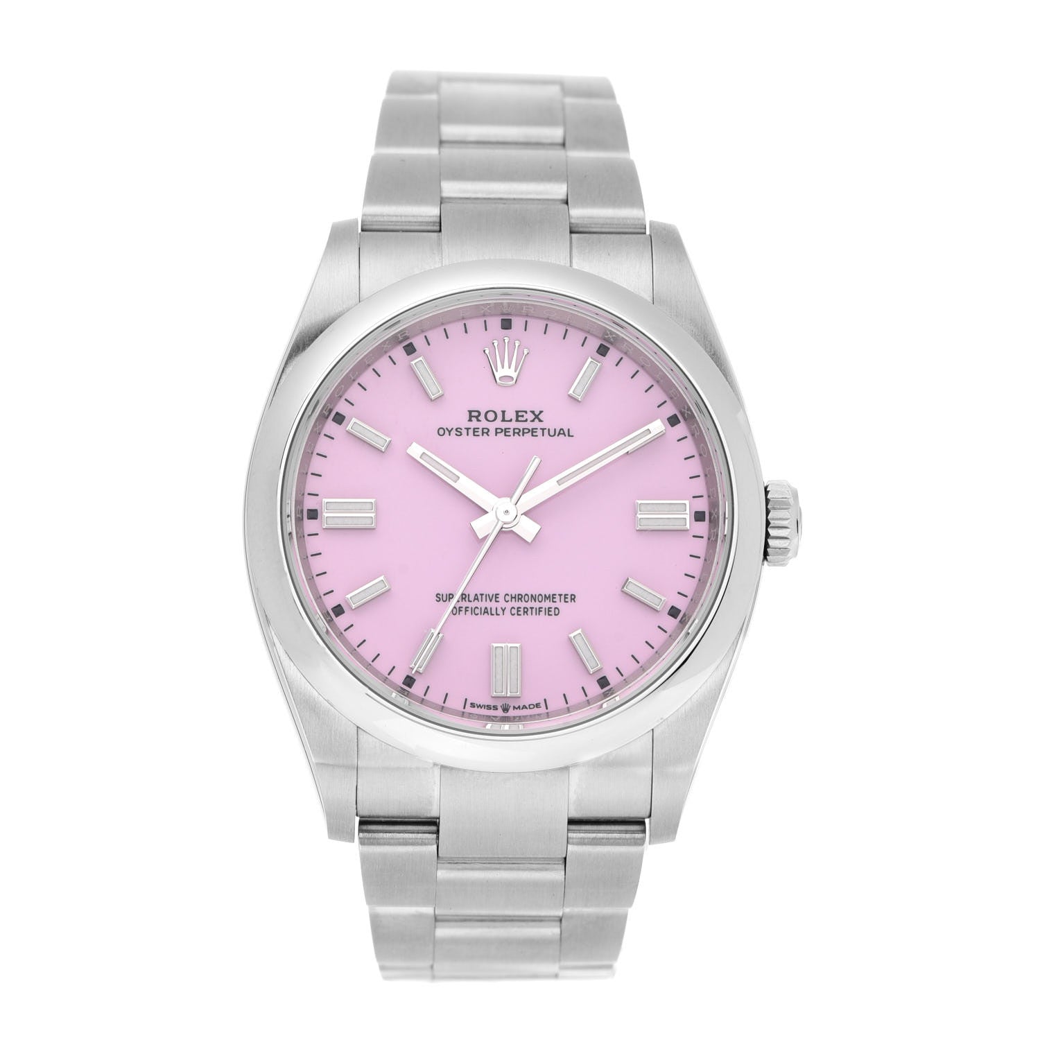 Rolex Stainless Steel 36mm Oyster Perpetual Watch Candy Pink 126000 1 of 5