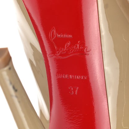Christian Louboutin Patent Lady Peep 150 Pumps 37 Nude 7 of 11