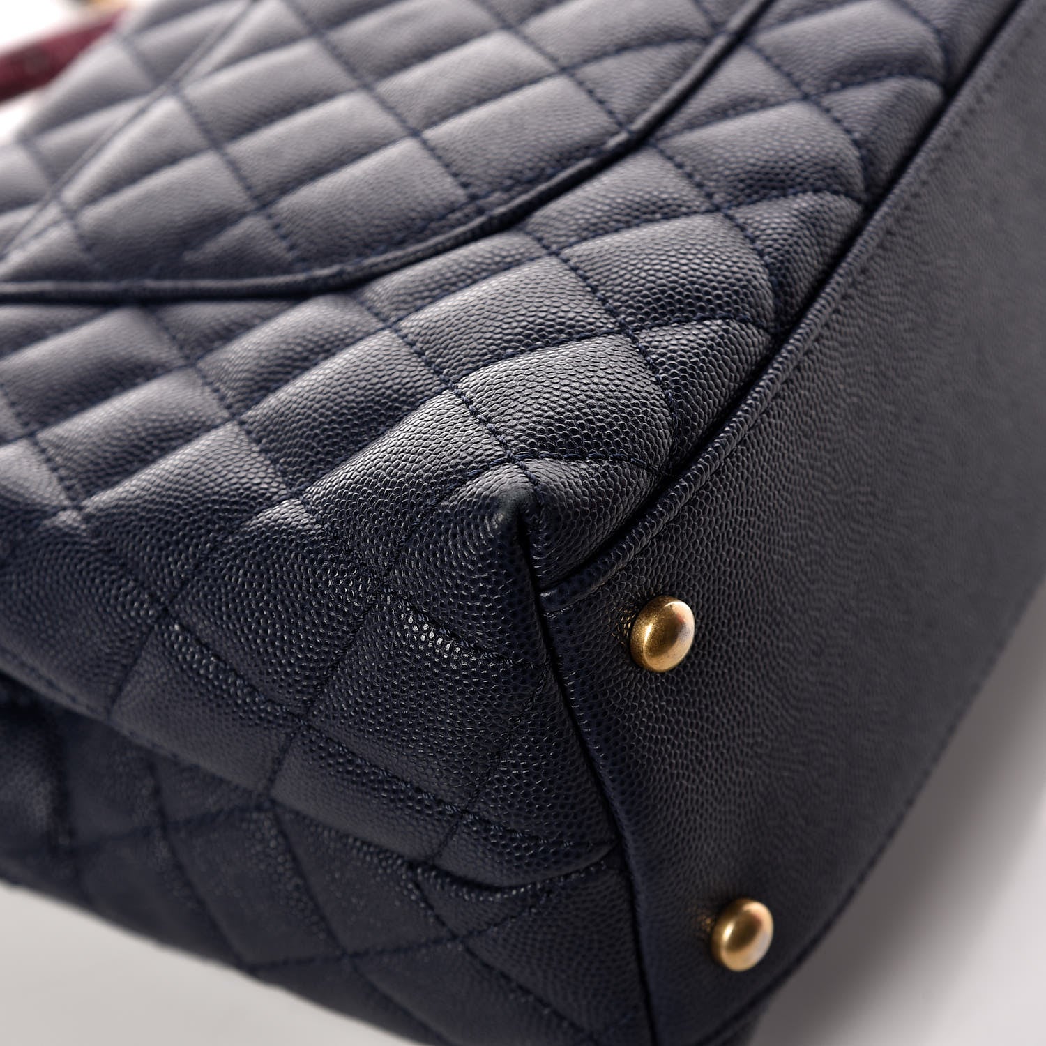 Chanel Caviar Elaphe Quilted Small Coco Handle Flap Navy 14 of 16