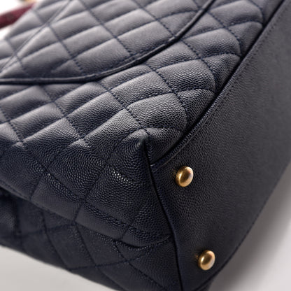 Chanel Caviar Elaphe Quilted Small Coco Handle Flap Navy 14 of 16