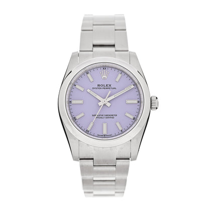 Rolex Stainless Steel 34mm Oyster Perpetual Watch Lavender 124200 1 of 5
