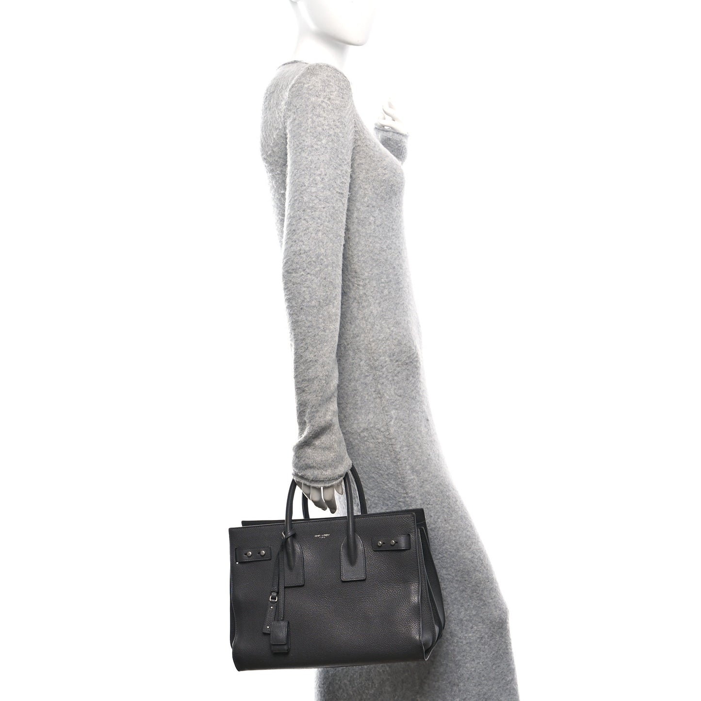 Grained Calfskin Small Supple Sac De Jour Fog