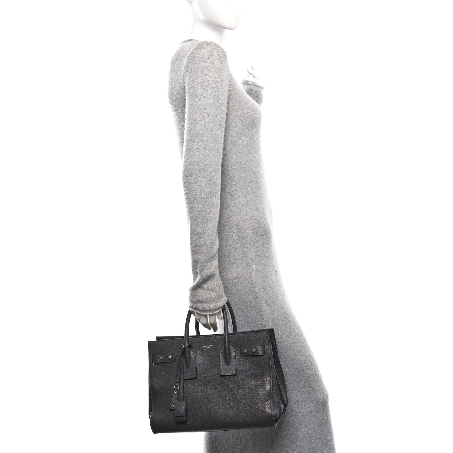 Saint Laurent Grained Calfskin Small Supple Sac De Jour Fog 2 of 14
