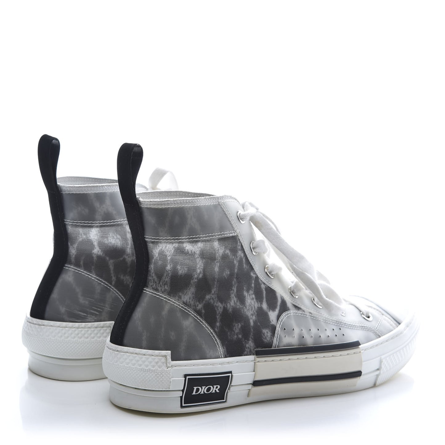 Canvas Leopard Print Mens B23 High Top Sneakers 40 White