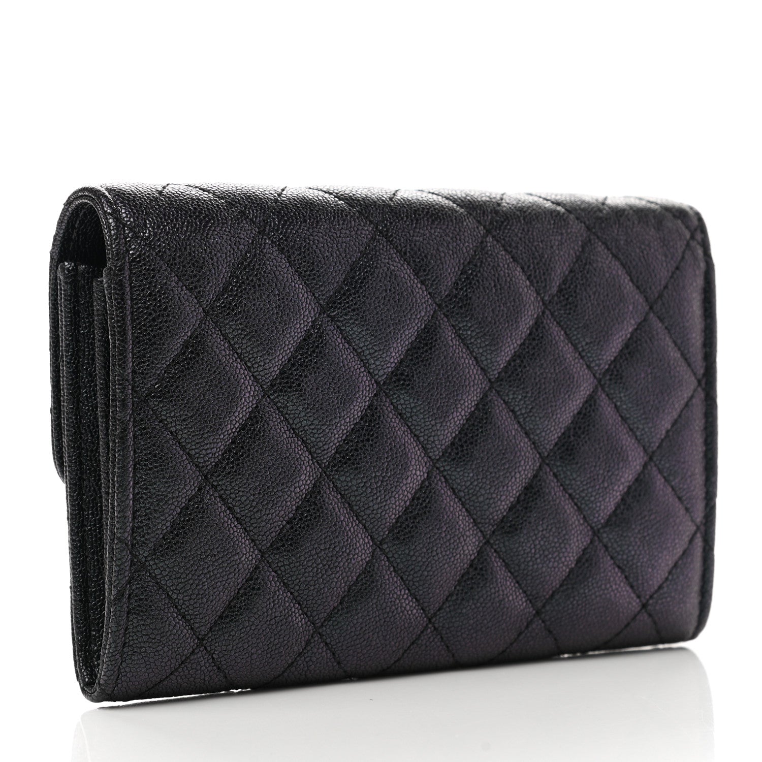 Chanel Iridescent Caviar Quilted Medium Flap Wallet Black 3 of 10