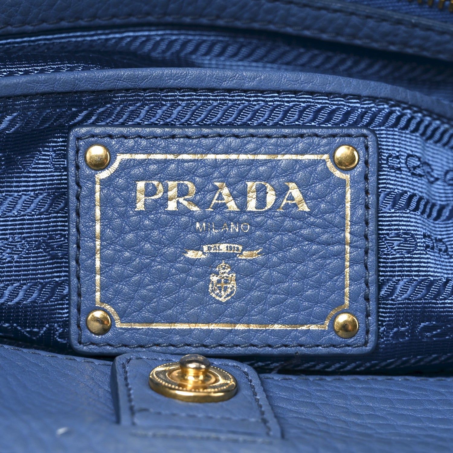 Prada Vitello Daino Large Double Zip Tote Cobalto 6 of 9