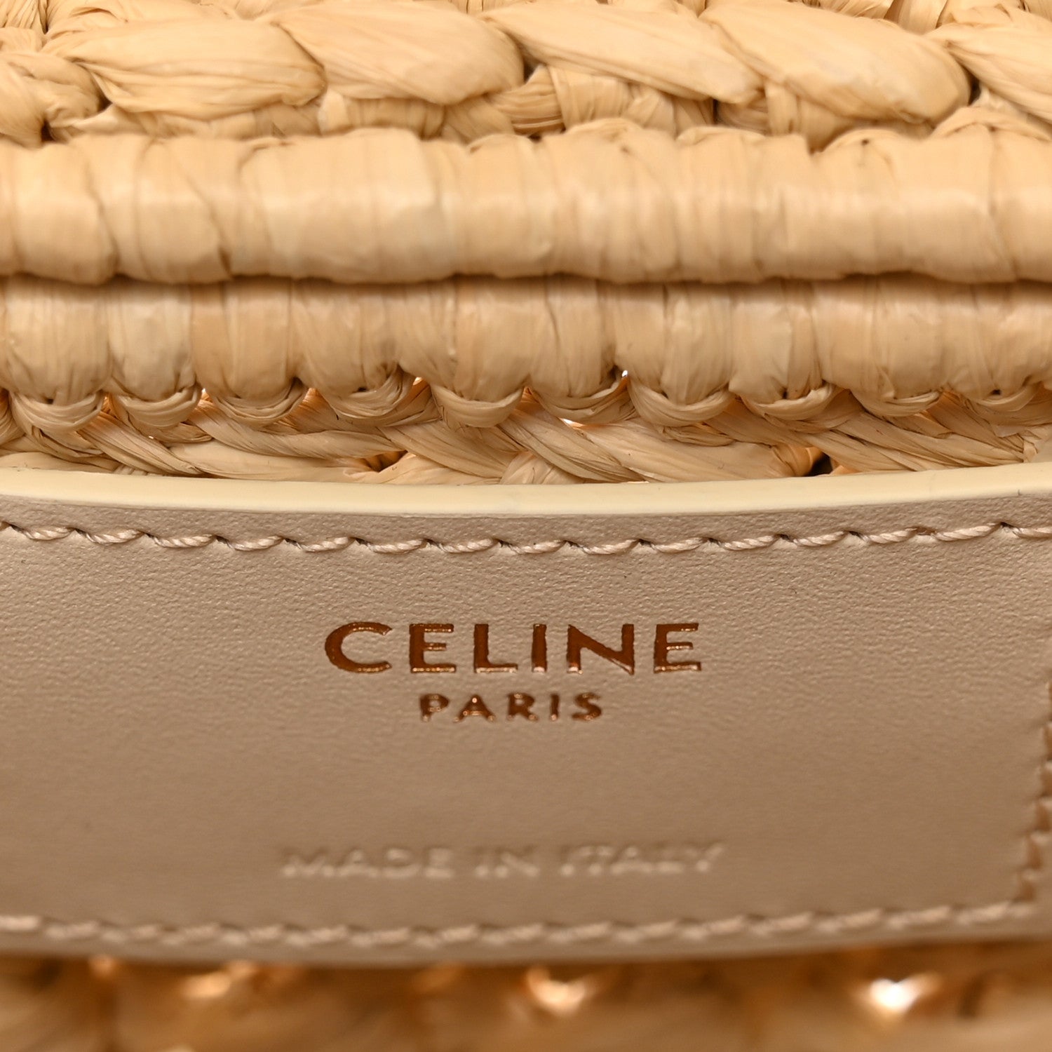 Celine Raffia Effect Claude Chain Shoulder Bag Natural 6 of 10