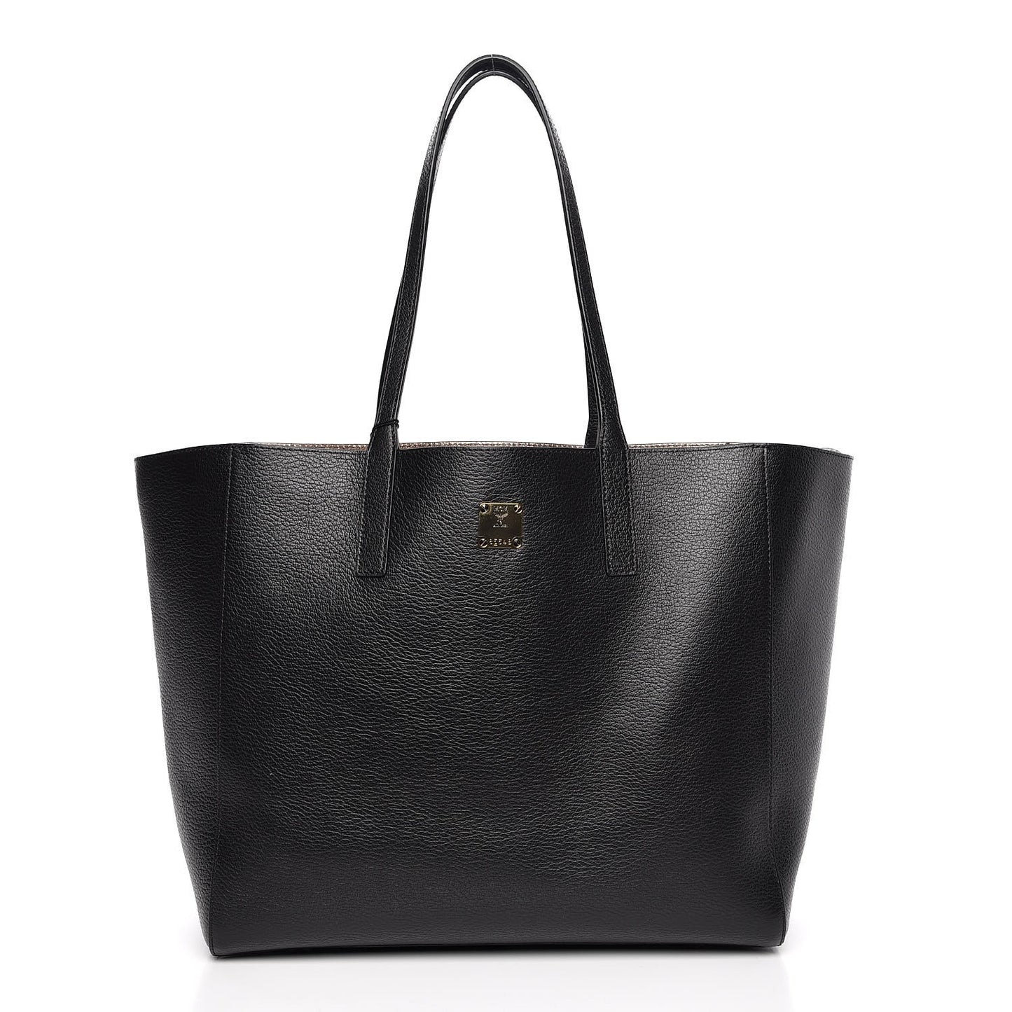 Grained Calfskin Medium Reversible Wandel Tote Black