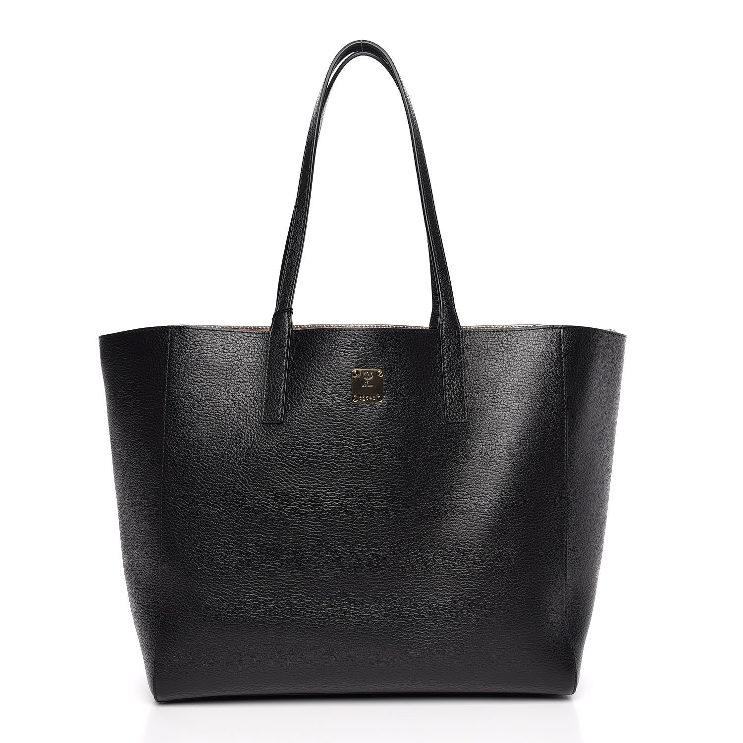 MCM Grained Calfskin Medium Reversible Wandel Tote Black 1 of 11
