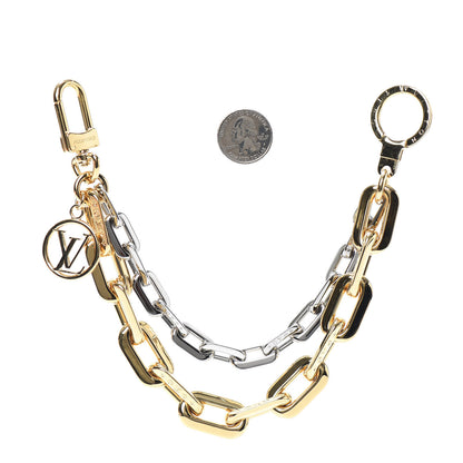 Louis Vuitton Metal LV Edge Chain Bag Charm Silver Gold 2 of 3