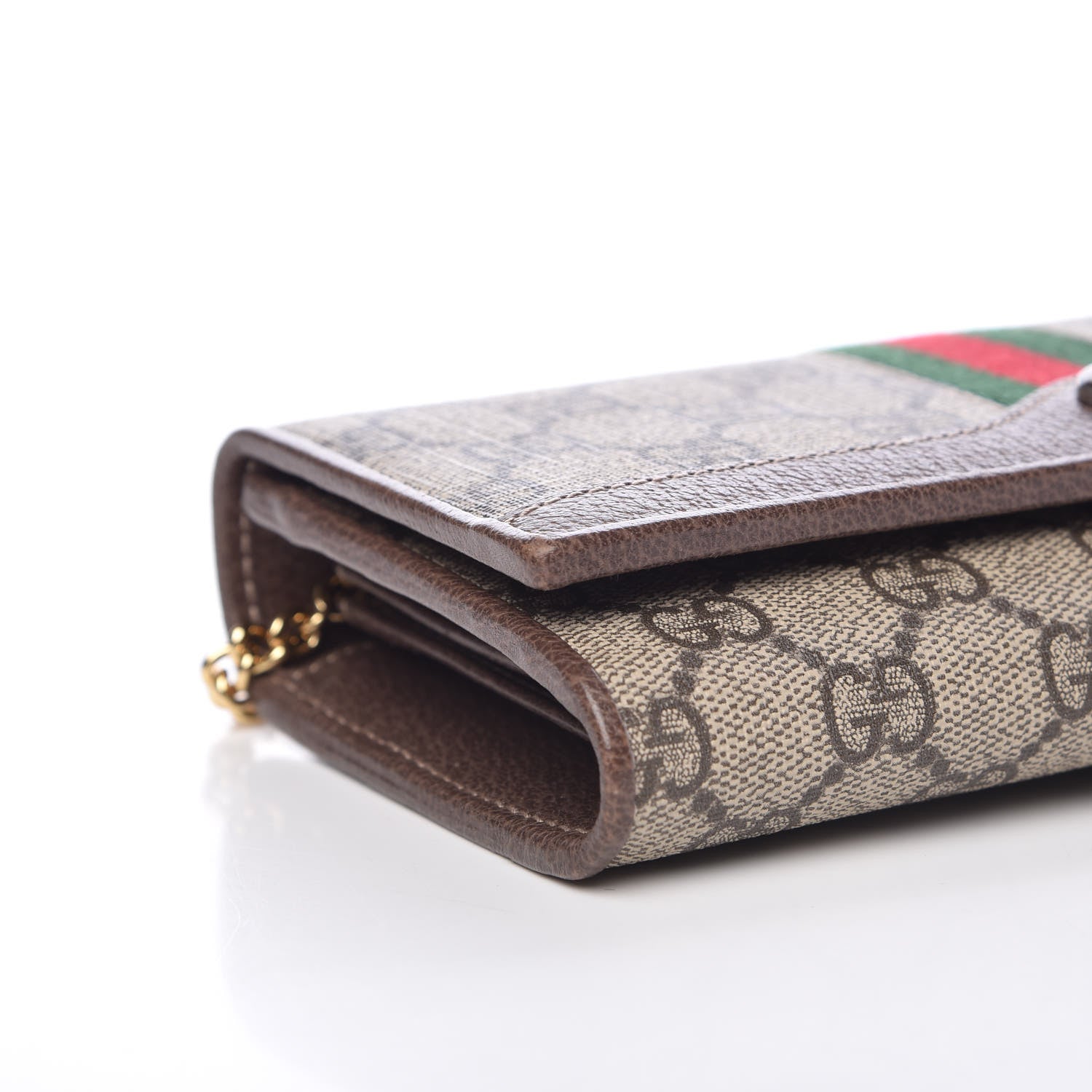 Gucci GG Supreme Monogram Web Ophidia Wallet On Chain Brown 8 of 10